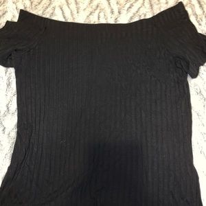 Off the shoulder black blouse